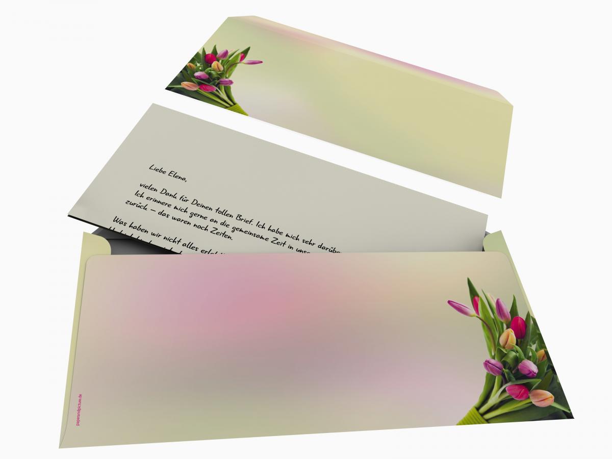 Motivpapier Tulpen im Sonnenlicht Briefpapier mit Motiv